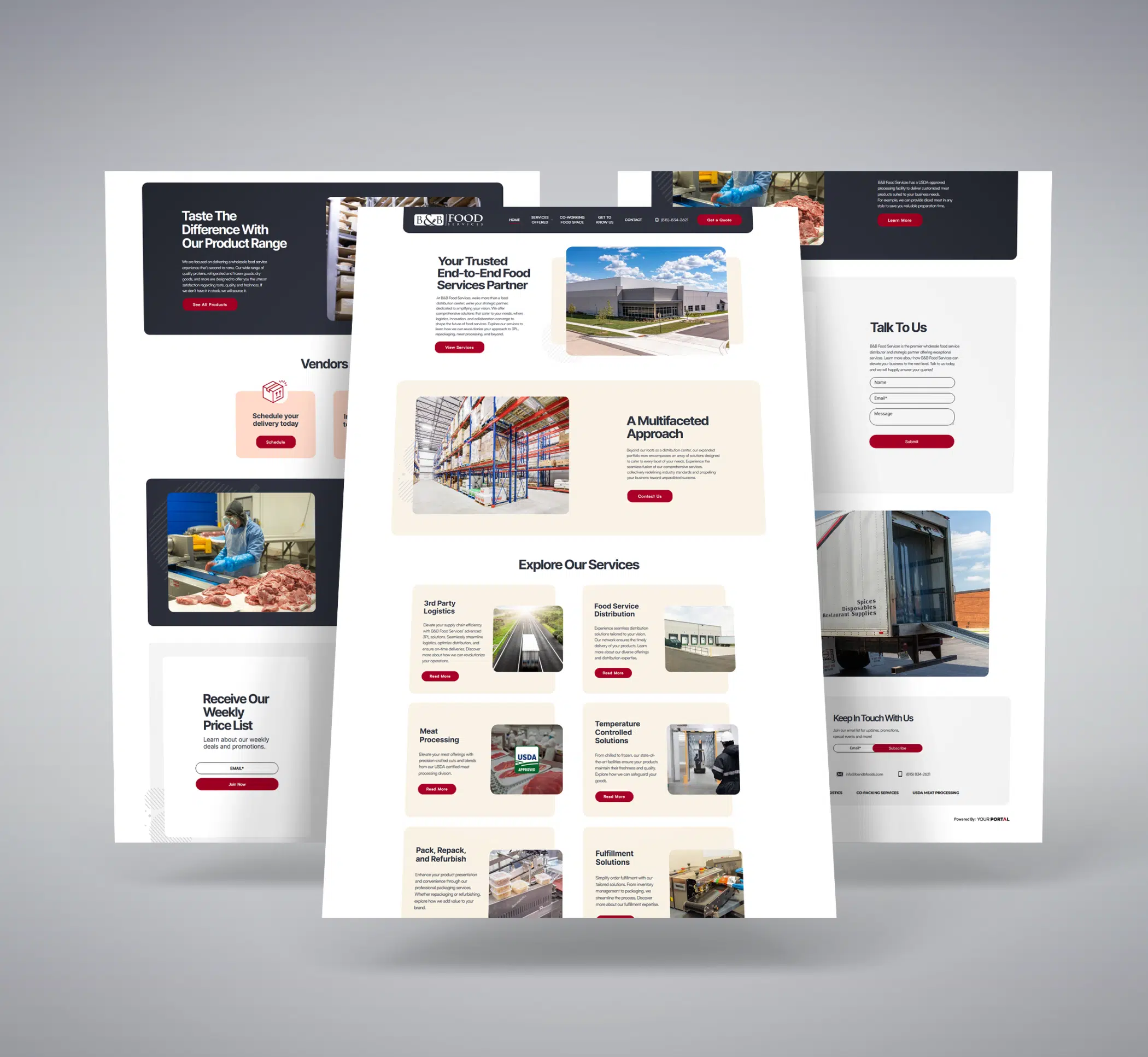 B&B Food Services landing page template